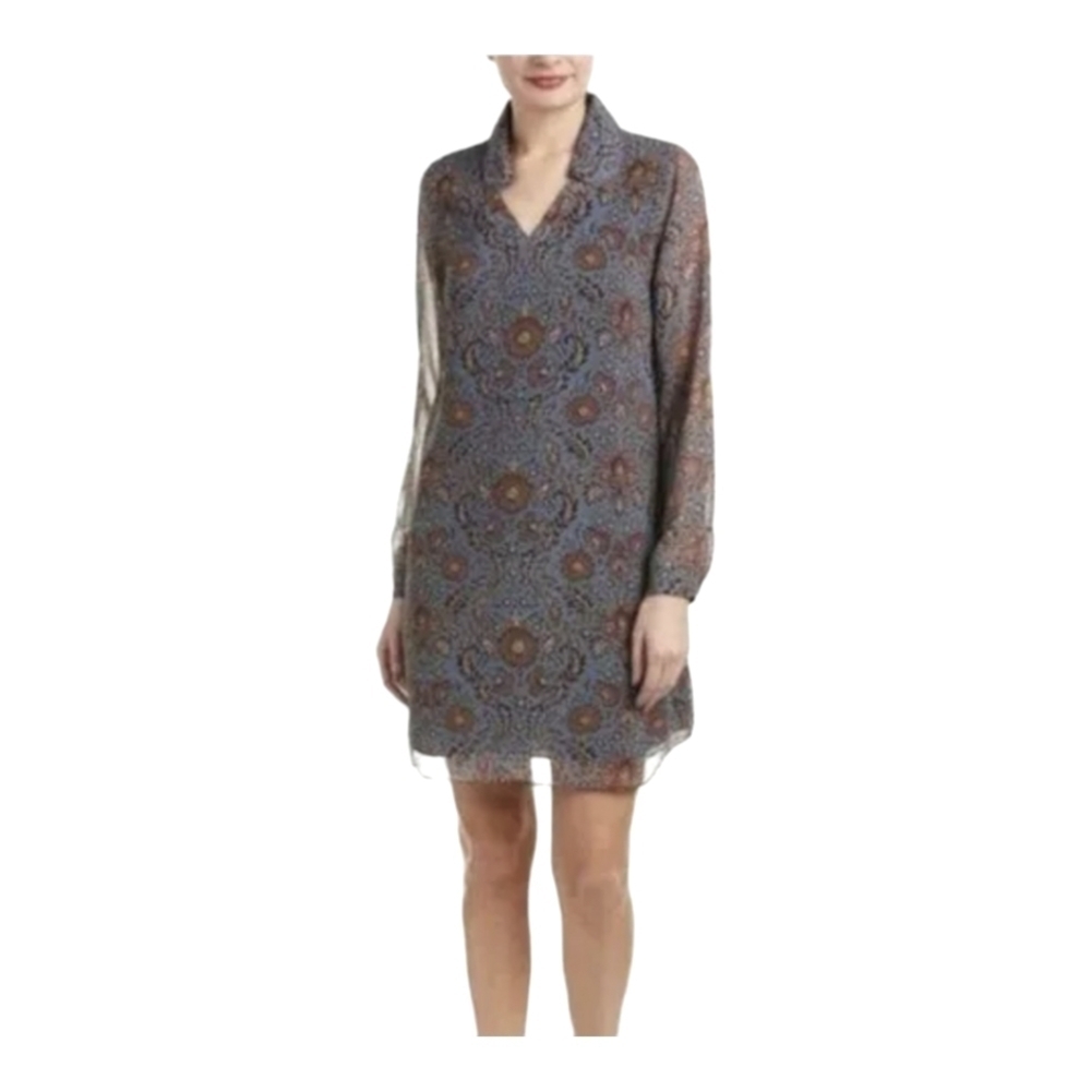 Cabi Provincial floral print blue Boho tunic dress